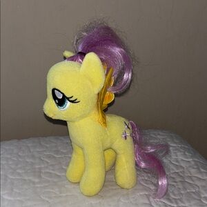 TY my little pony Yellow Plush Toy with Purple Hair